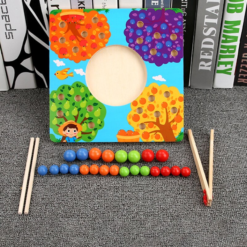 Nuovi bambini bambini smistamento giocattoli bambini pratica bacchette Clip perline gioco di corrispondenza perline di colore smistamento giocattoli di apprendimento