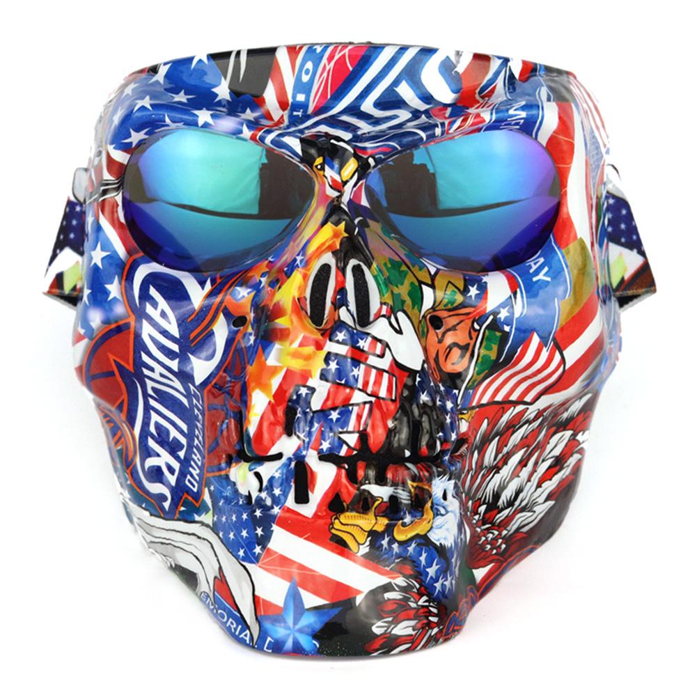 Masque de casque facial, lunettes détachables de Jet Ski, lunettes de Scooter, de Skate, de Motocross, de moto: green