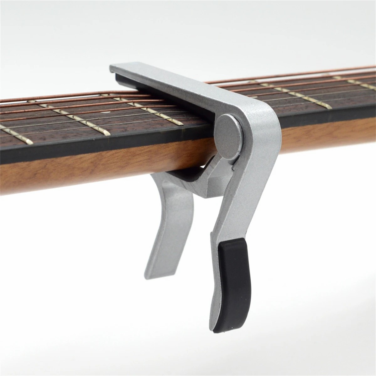 Accesorios de guitarra Capo de aleación de aluminio de , llave de abrazadera de cambio rápido, piezas de guitarra de ajuste de tono clásico acústico: Plata