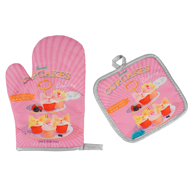 Mitaines de four Anti-chaleur, ensemble de 2 pièces, tapis de cuisson à la pour micro-ondes, cuisine nordique, isolation, pince à main, outils de cuisine: Z534-1
