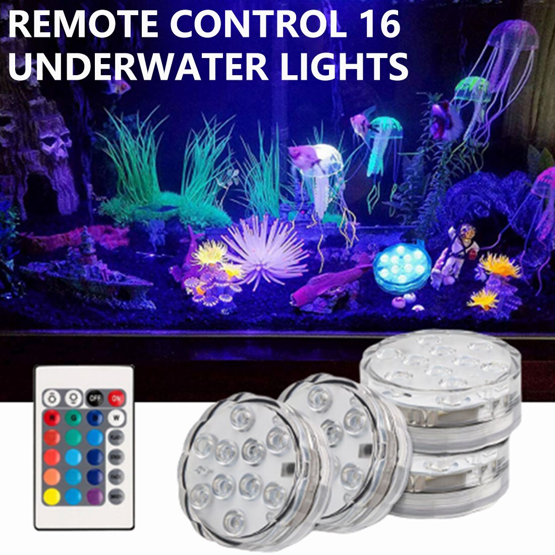 10 stuks 10 led rgb onderwaterlamp onderwater nachtlampje op afstand bedienbaar tuin zwembadlamp voor bruiloft feest vaas boog