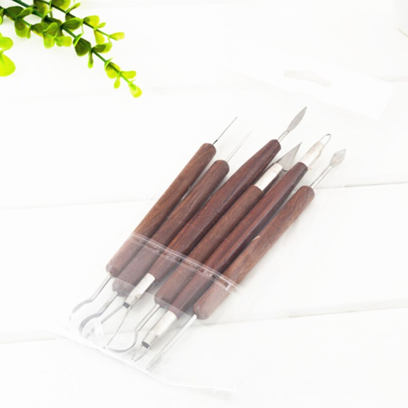 6 Pcs/Set Carving Tools Pottery Ceramics Tools Polymer Clay Modeling Tools Wax Carving Sculpt Tool