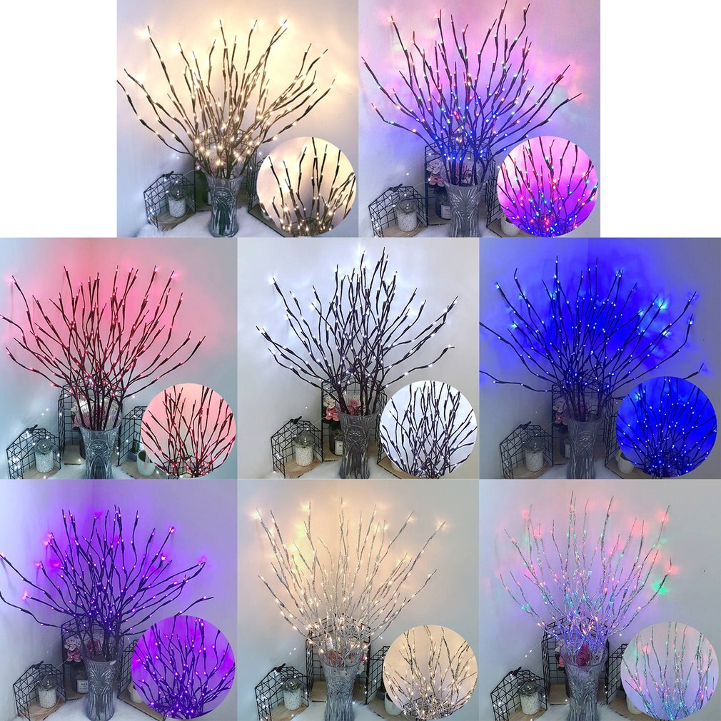 Guirlande lumineuse LED pour noël, décoration de maison, Vase à fleurs, branches, lampes florales, décoration de jardin
