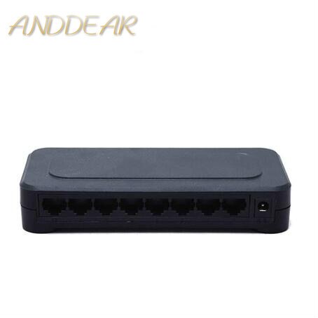 10 / 100 mbps  rj45 8- poorts snelle ethernet-switch lan-hub us eu-stekker 5v adapter voeding netwerkswitch