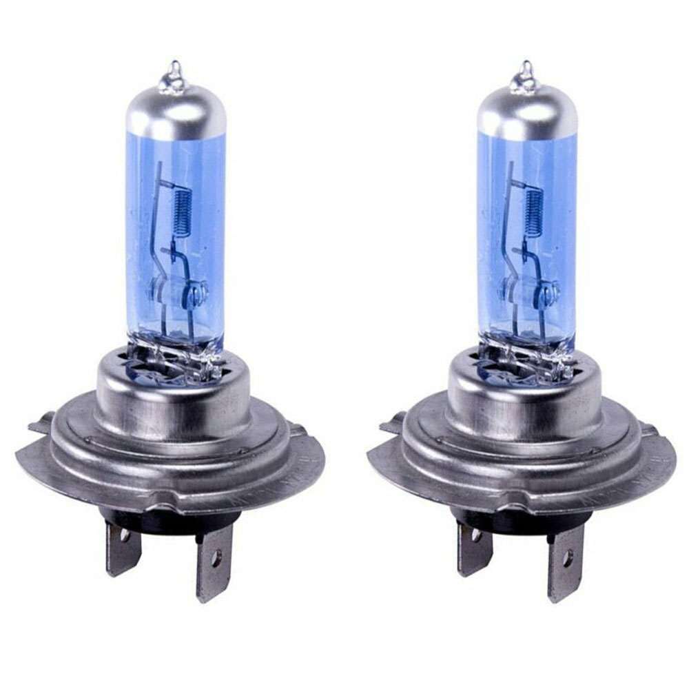 2 stk hvid 12v h7 100w 8500k xenon lampe super lyse halogen bil forlygte pærer energibesparende