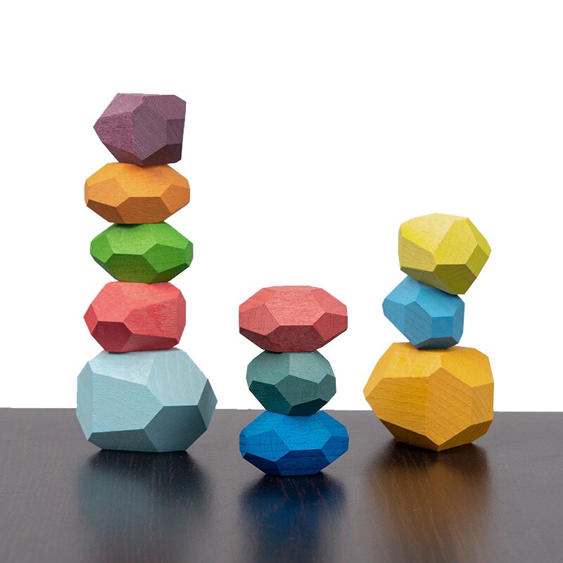 Giocattoli in legno per bambini blocchi di pietra colorati Puzzle Jenga bambini ornamenti per giocattoli per adulti blocchi di legno per bambini giocattolo educativo precoce