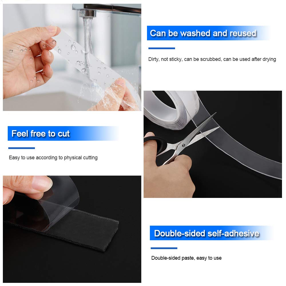 Nano traceless dubbelzijdige sticker transparante zelfklevende sticker herbruikbare afwasbare waterdichte dubbelzijdige tapes