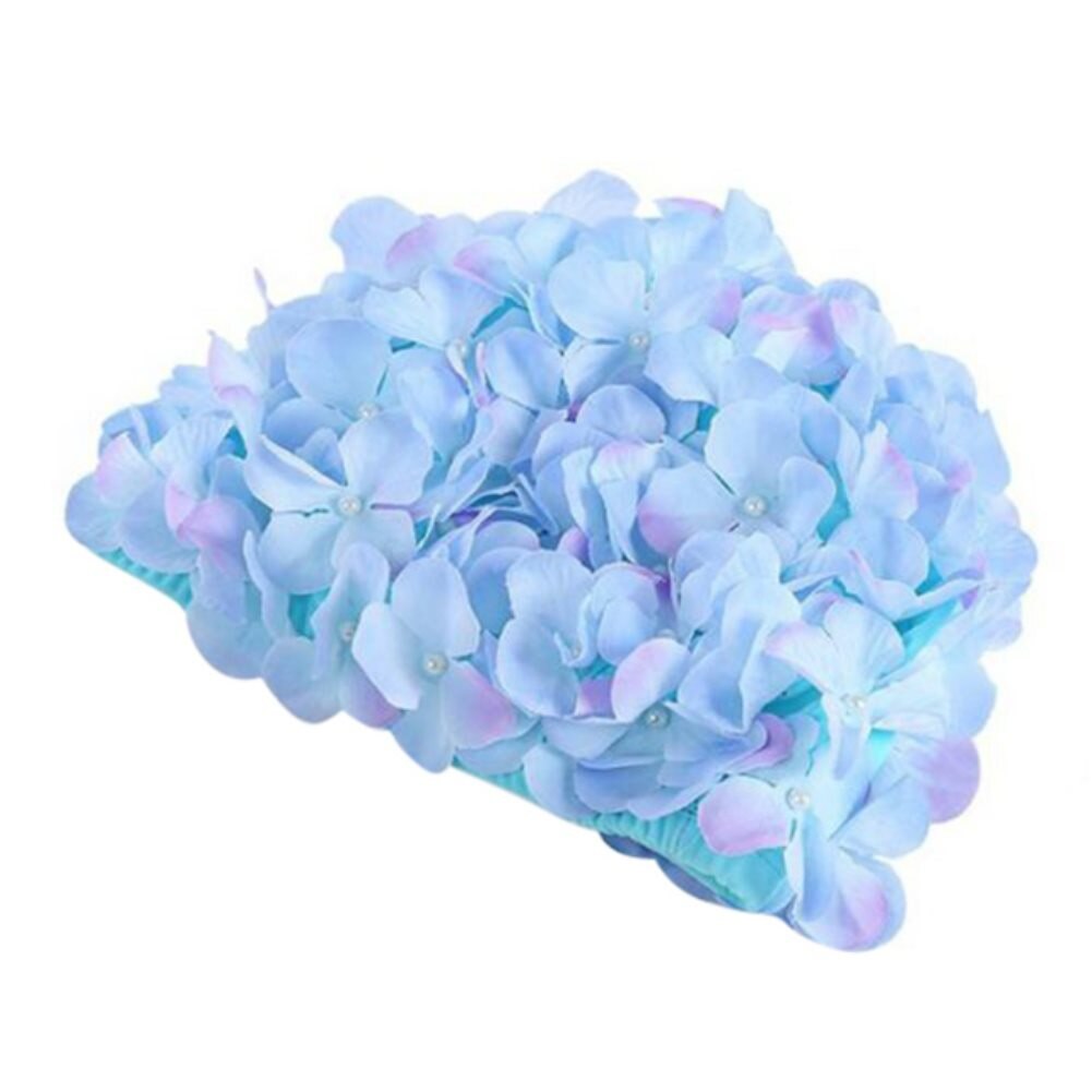 de la flor señoras pétalo gorra de baño Vintage Floral gorro de verano de las mujeres deportes de agua gorro de piscina: Azul