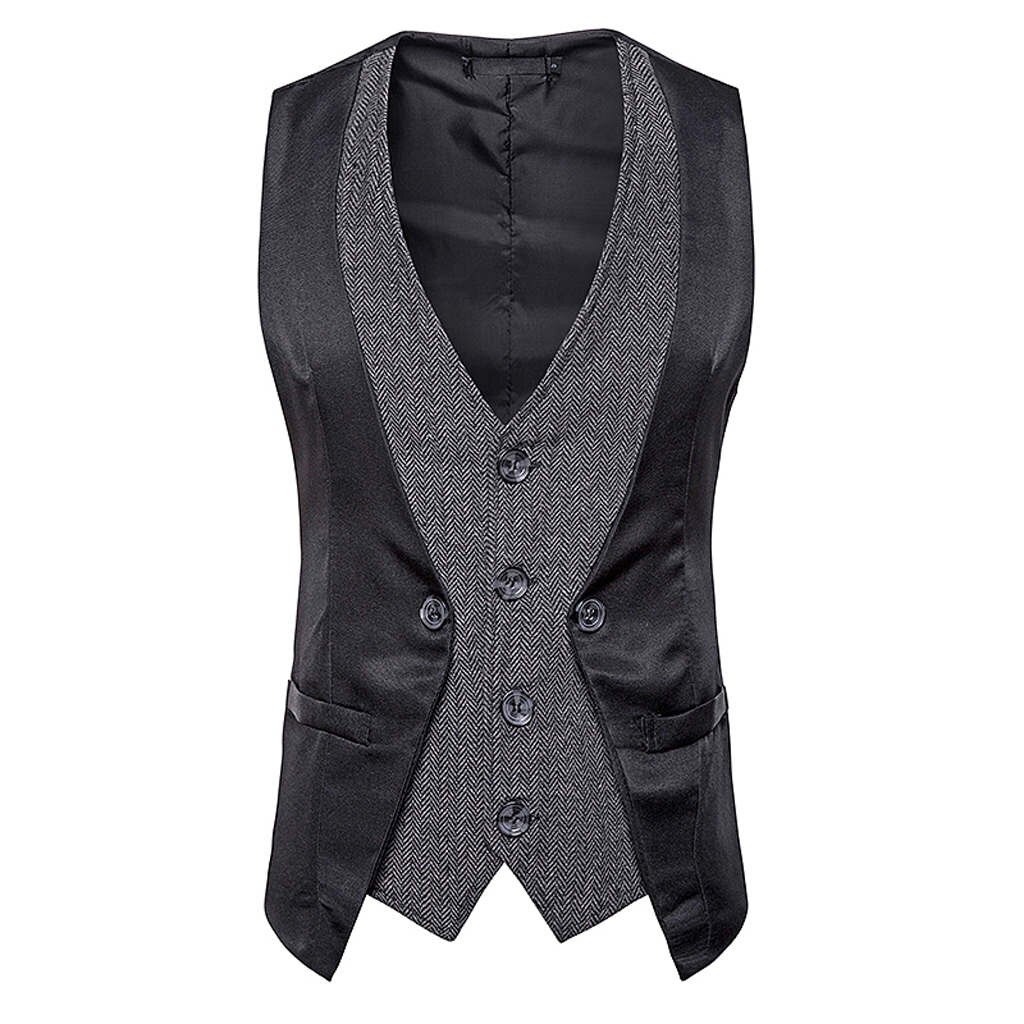 Men's suit vest patchwork Party Waistcoat Vest cha... – Vicedeal