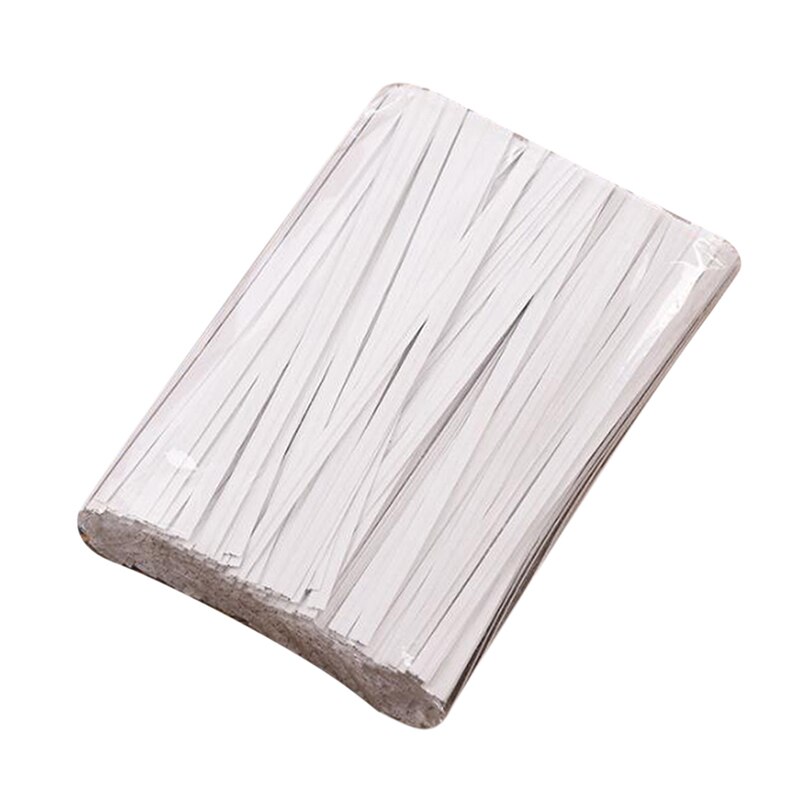 1000pcs/Set Kraft Paper Twist Ties Wire Baking Tie Line Food Flower Packaging Sealing Decoration Grape Cable Garden Tie: 12CM  White