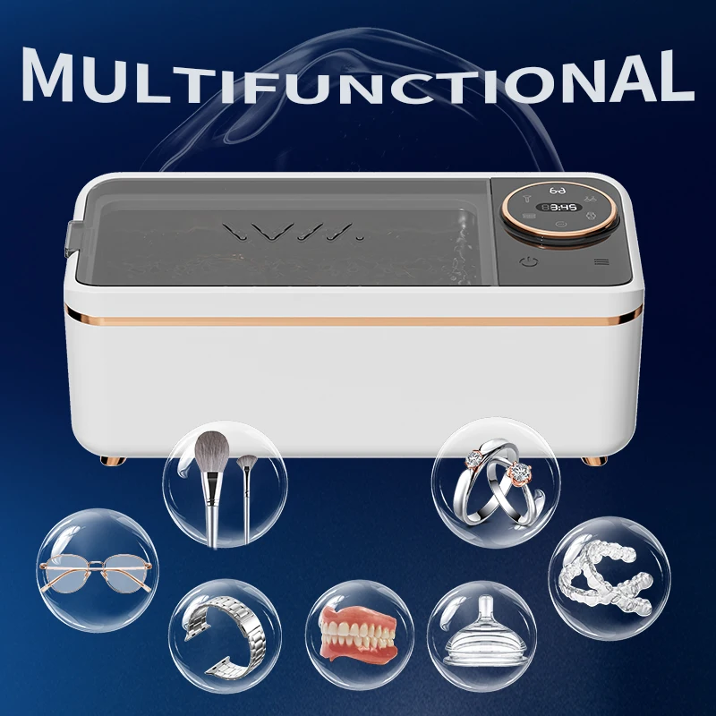 45KHz Soundwave Ultrasonic Cleaner, Multifunctional Deep Cleaning for Glasses, Dentures, Jewelry, Makeup Brushes, Home Appliance