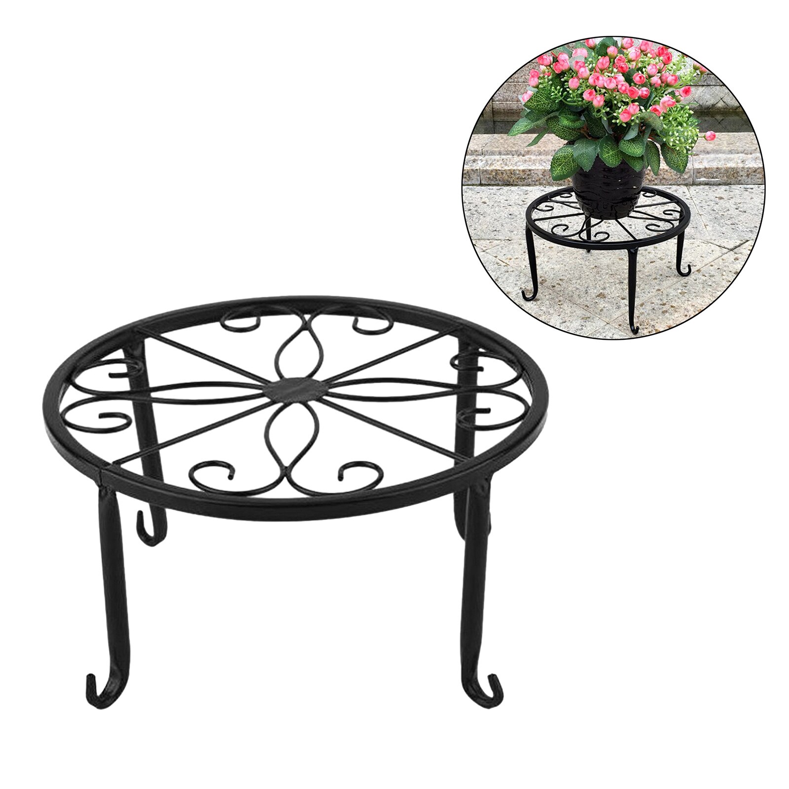 Nordic Simplicity Plant Stand Iron Low Flower Shelf Indoor Outdoor Rustproof