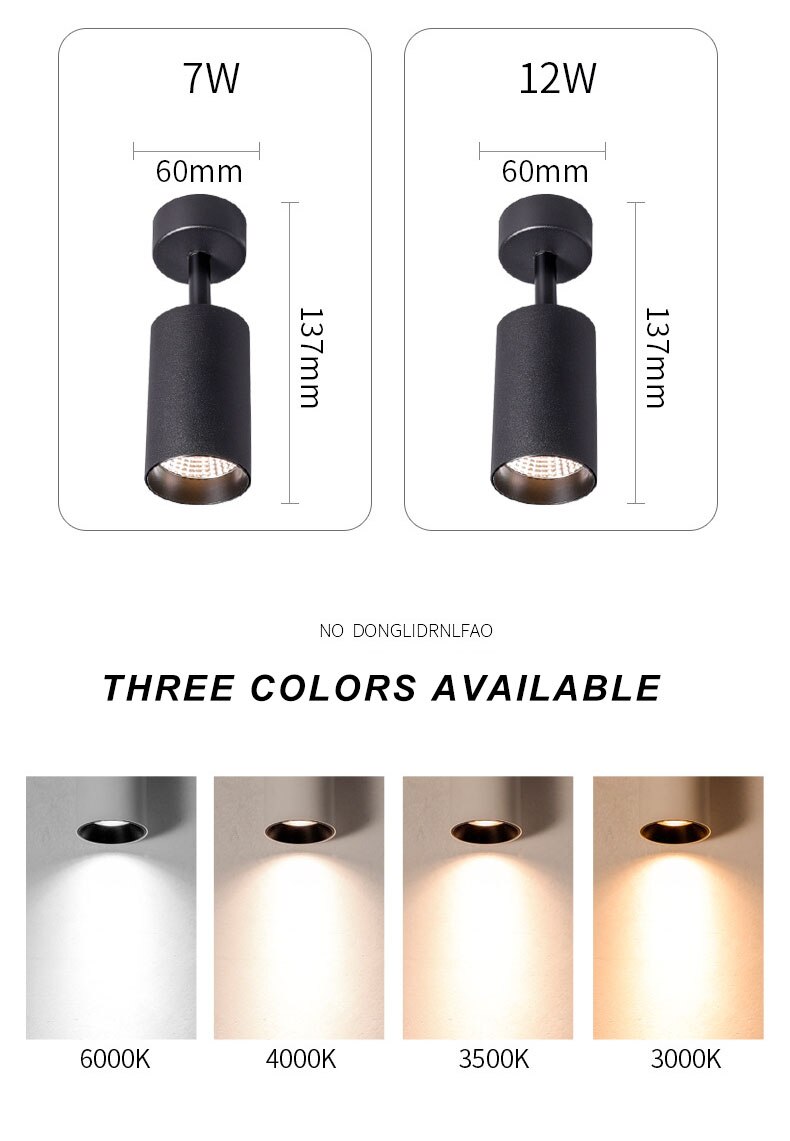 LED Downlights 220V Ceiling Spotlight Led Track Light Spot Lights Surface Mounted Lamp Kitchen Indoor Lighting