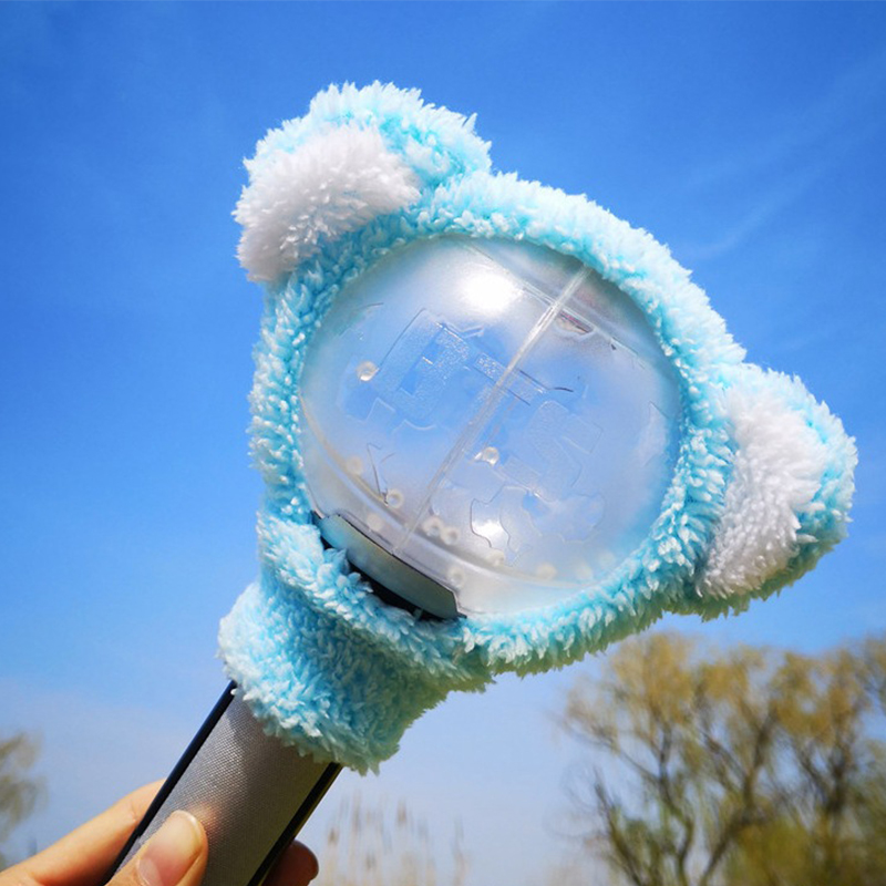 Kawaii Kpop Lamp Case Accessories Light Stick Cover Lightstick Cover Plush Lamp Protective Cover For Cartoon Light Stick: black