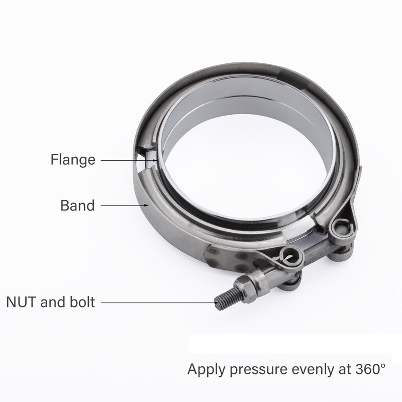 Kits de pinces d'échappement de Turbo d'acier inoxydable de bride de bande de V d'argent de 3.5 pouces appropriés à la pièce universelle de moteur de bride de voiture