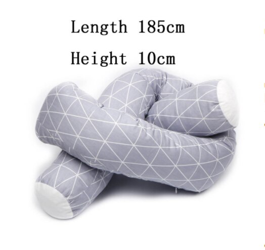 Newborn Baby Bed Splice Bumper Long Pillow Children Sleeping Anti-collision Bed Back Children Room Bumper Bedding Decoration: Gray diamond