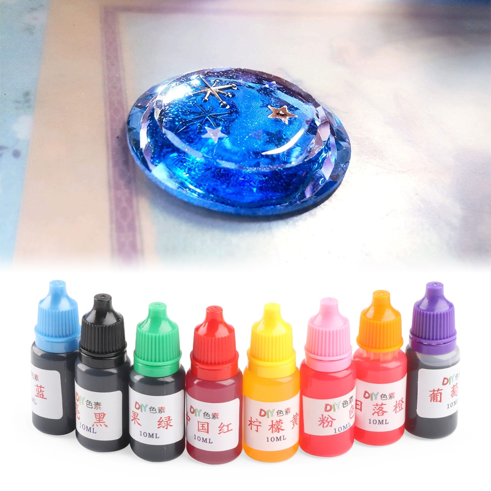 10ml farverige harpiks farve farvestof pigment krystal epoxy smykker gør farvestof sæbe forsyninger husholdning håndlavet diy tilbehør