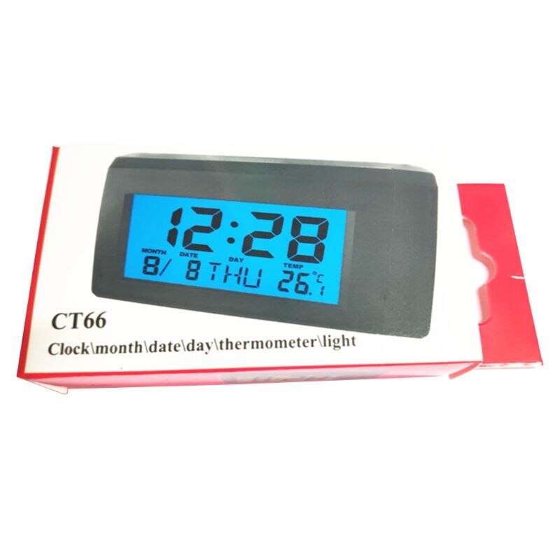 Car Thermometer With Backlight​ Function Digital Clock Car Electronics Indoor Temperature LCD Display Gauge