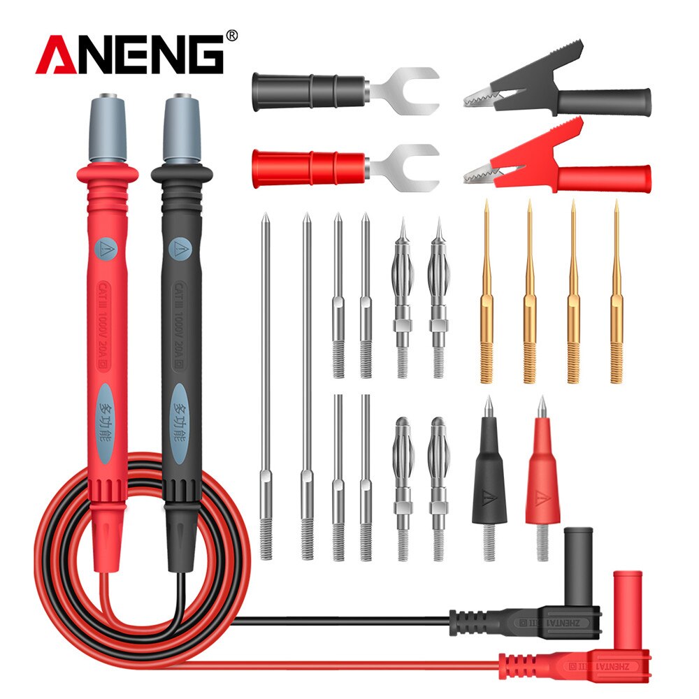1000V 22In 1 Silicone Digital Multimeter Test Lead Multi-function leads Test Cable SMD SMT Needle Tip for FLUKE for Vichy: without packing