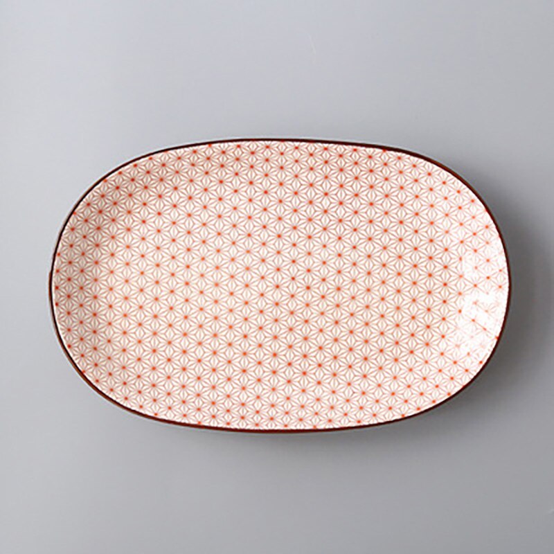 Chique restaurant keramische visschotel, groot ovaal bord, huishoudelijk bord, gestoomde visschotel: 9