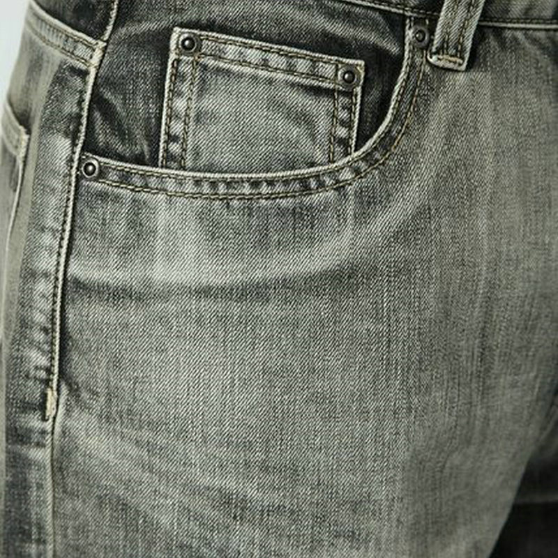 Herre mærke jeans grå herre retro baggy jeans hip hop løst skateboard denim bukser mærke tøj størrelse 28-48