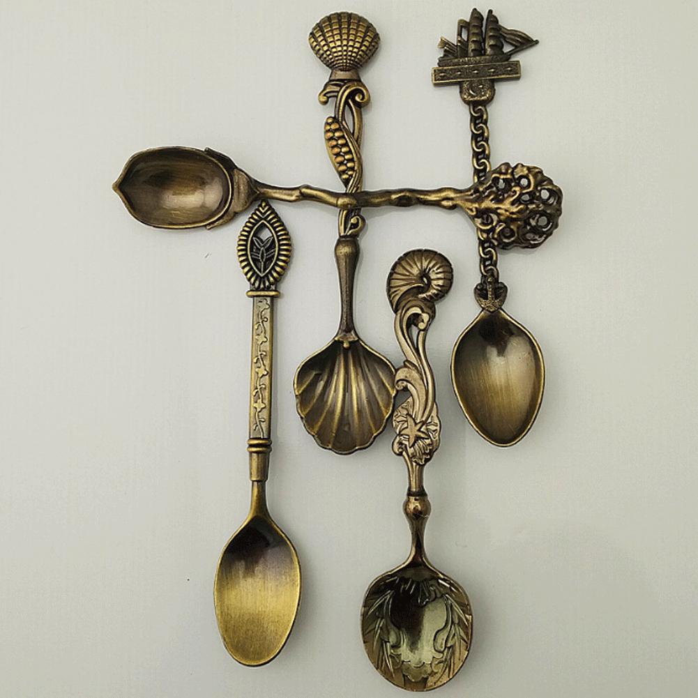 5Pcs Shaped Stainless Steel Coffee Spoon Spoons Ice Cream Spoon Set