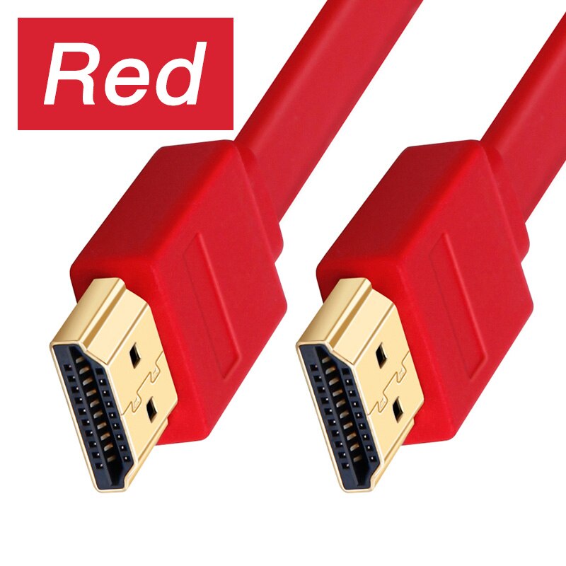 Lungfish de alta velocidad cable HDMI plano apoya 3D resolución Ethernet 1080P de Retorno de Audio 0,3 M 1M 1,5 M 2M 3M 5M 7,5 M 10M 15M: red / 15 m