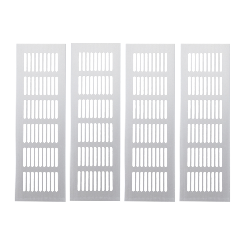 4 stk bred aluminiumslegering ventilationsgitter til skabskabinet klimaanlæg 250mm: Default Title
