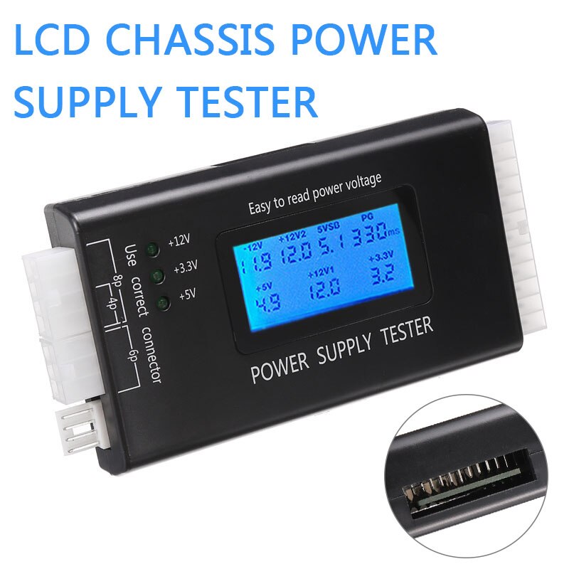 For PC-power Supplies 1pc LCD PC Computer 20/24 Pin 4 PSU ATX BTX ITX SATA HDD Power Supply Tester Mayitr