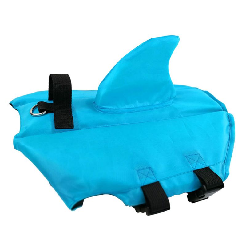 Chaleco salvavidas con forma de tiburón para perro, ropa de seguridad para Bulldog Francés, chaleco de natación de verano para perros pequeños, medianos y grandes: blue / XL