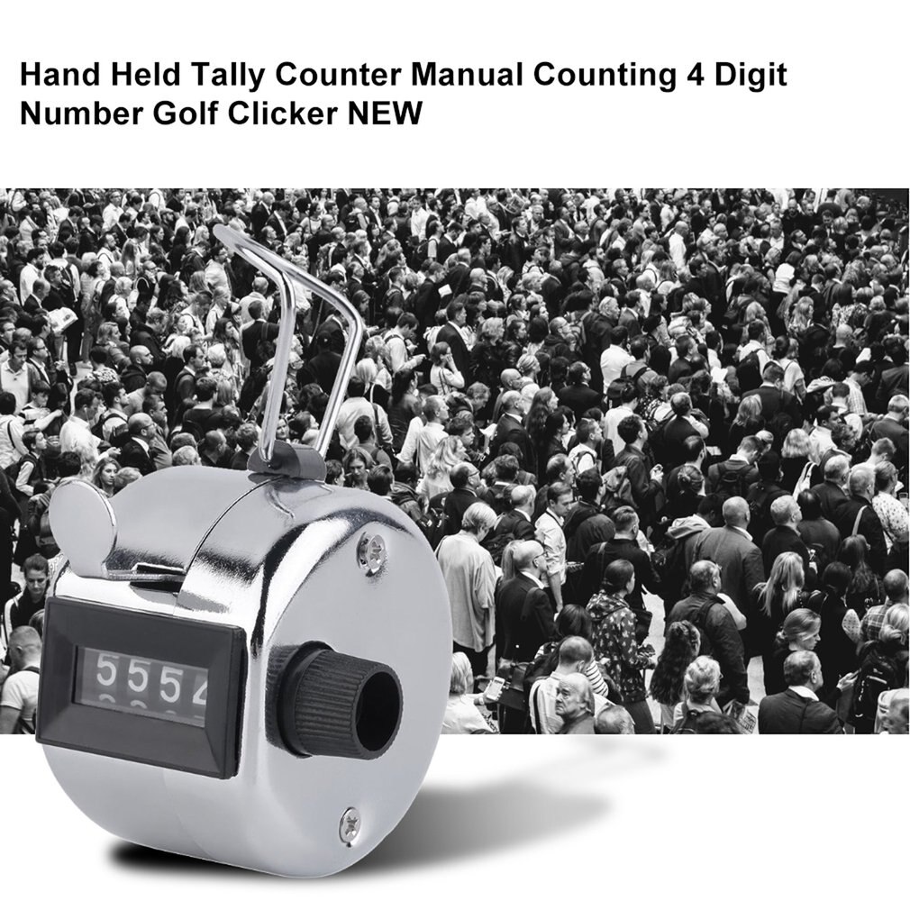 Digital Chrome Hand Tally Clicker/Counter 4 Digit Number Clicker Golf Digital Chrome Hand Tally Clicker/Counter