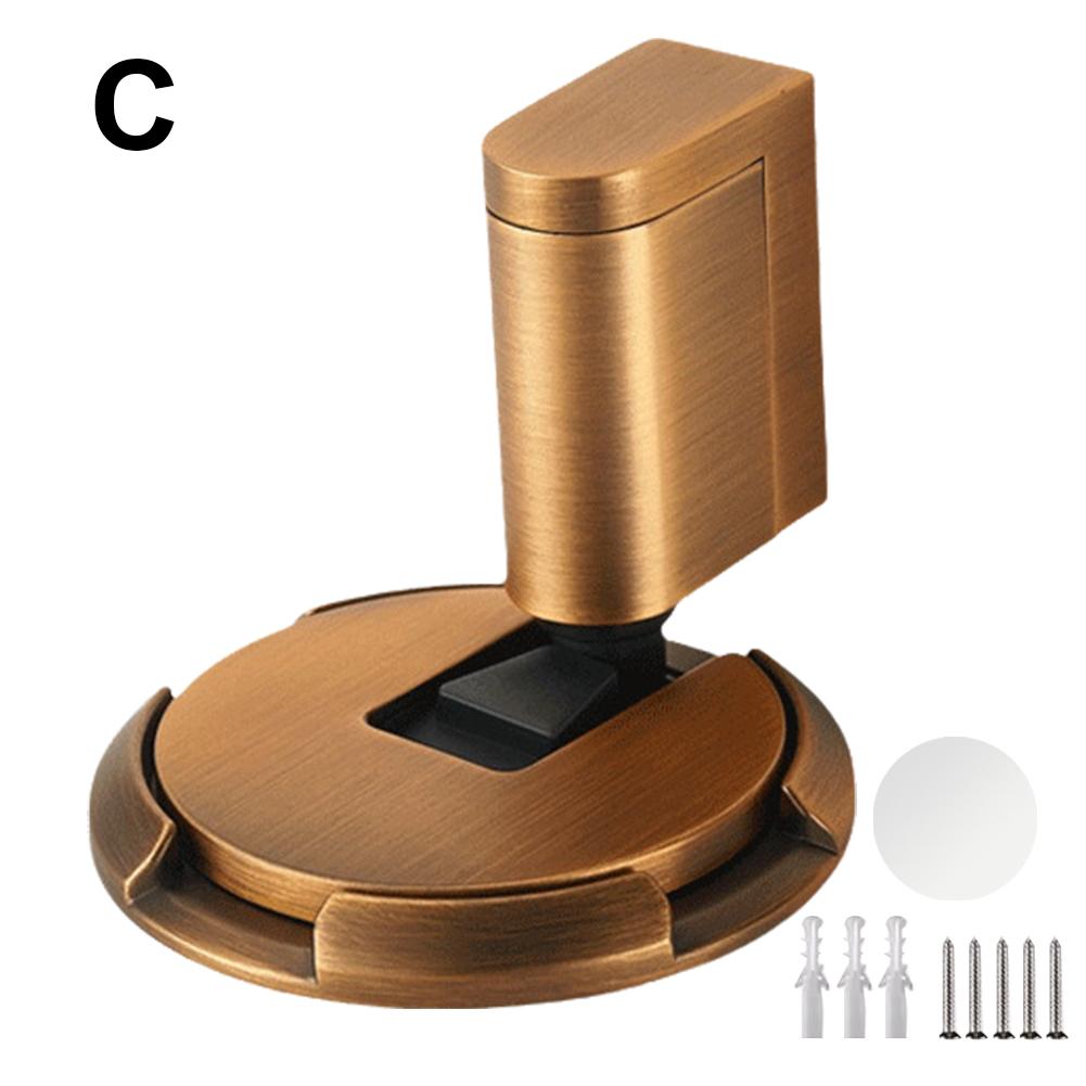 Magnetisk dørstopper i kraftig legering, mekanisk dørstopper, justerbar dørholder, klistremerke for møbeldører: Grå
