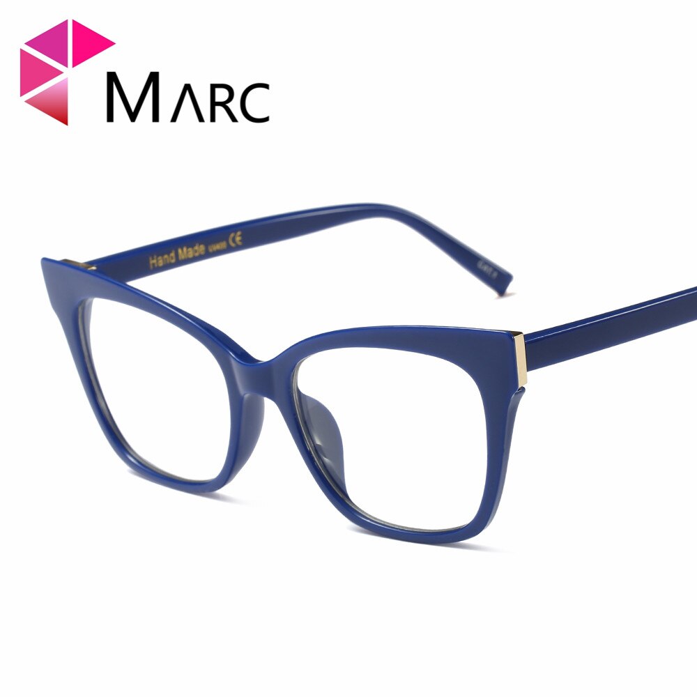 MARC WOMEN Optical Black Leopard print Plain glass spectacles Resin Red White Plastic Cat eye 97564: C5