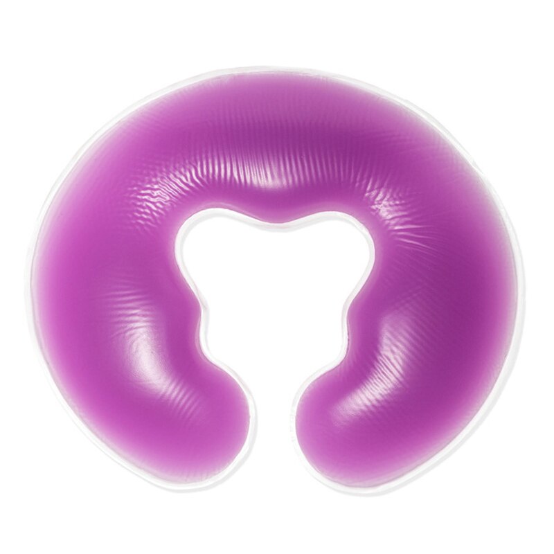 1pcs 650g Soft Silicon Spa U Shape Massage Pillow Spa Gel Pad Face Relax Body Massage Cradle Cushion Health Care: purple