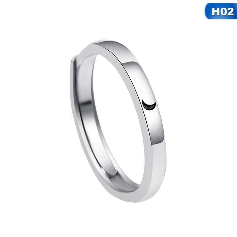 Zinc alloy Lovers Couple Rings Silver Sun moon Wedding Promise Ring For Women Men Engagement Jewelry Party