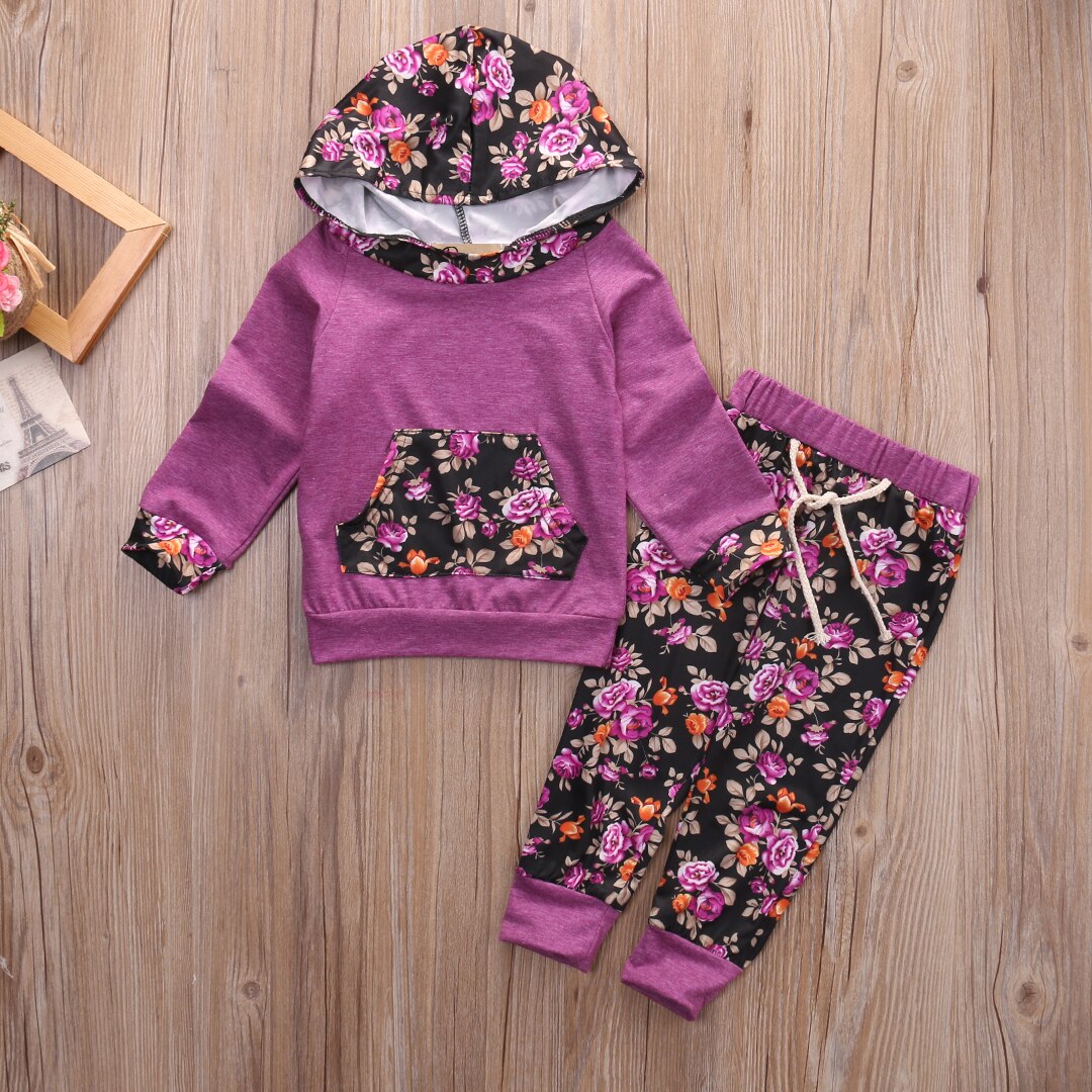 2 stk smålåve baby jente gutt blomster topper hettegensere + lange bukser antrekk sett klær