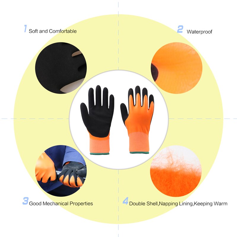 Winter Work Gloves Waterproof Double Shell Thermal Warm Safety Work Gloves Working Gloves Men