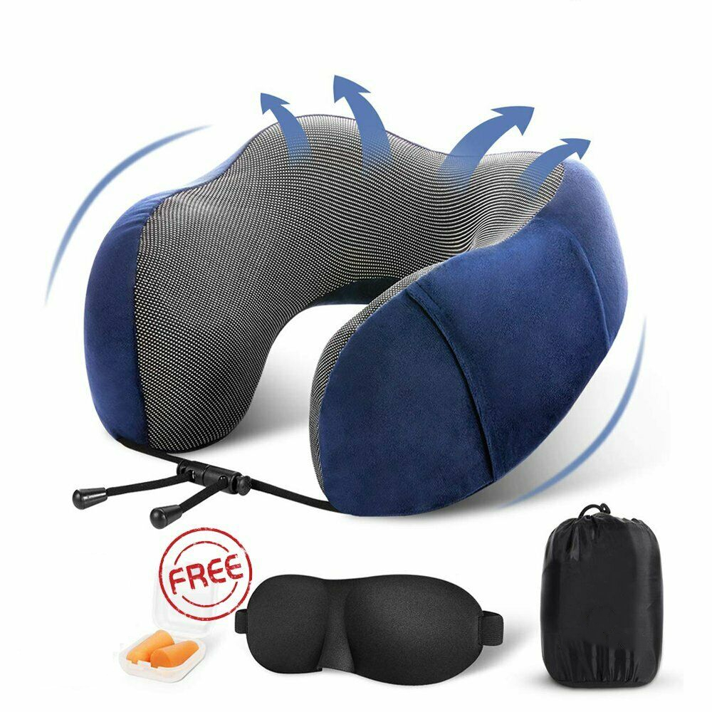U-Shape Travel Pillow Soft Slow Rebound Neck Pillow Solid Neck Cervical Healthcare Pillow Bedding Travel Pillow Neck Massage