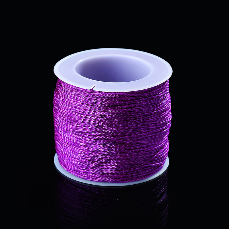 50Meters/Roll 0.8mm Neon Nylon Cord Thread Chinese Knot Macrame Cord Bracelet Braided String DIY Tassels Beading String Thread: amethyst