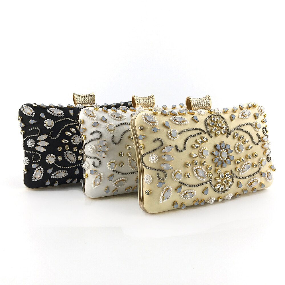 BaoYaFang Frauen Luxus Schwarz Kristall Handtaschen Partei Abend Taschen frau Hochzeit tasche für braut Kette Schulter Taschen Schild Kupplungen