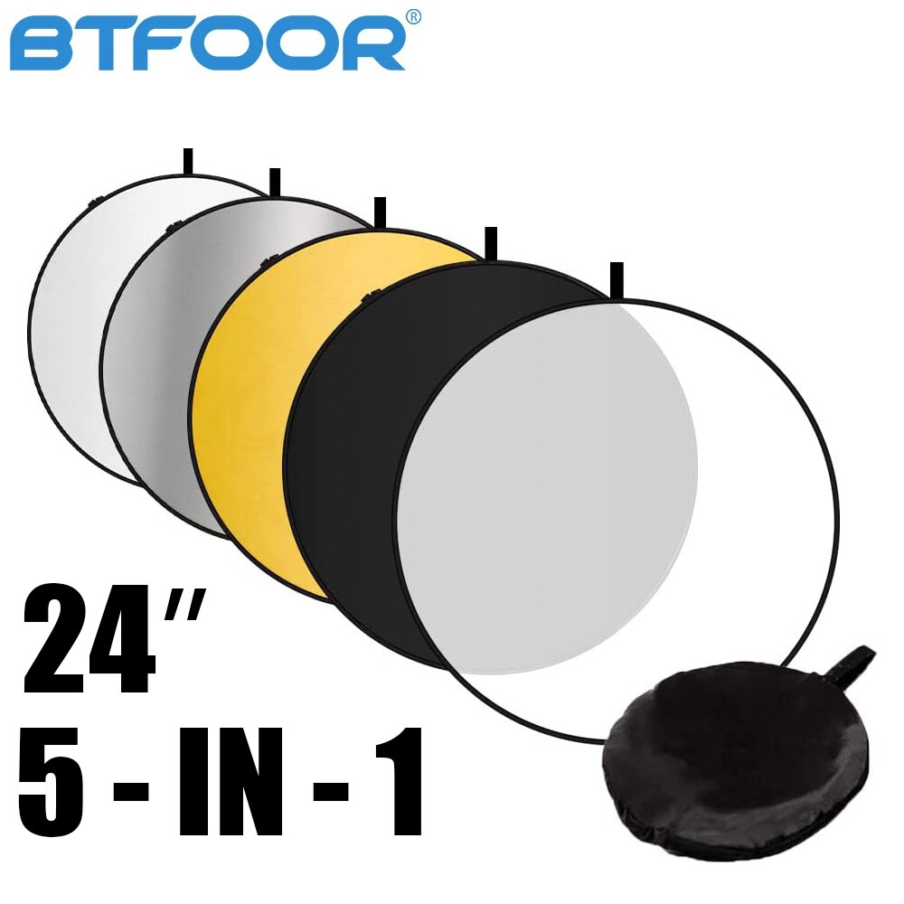 60 80 110Cm 5in1 Reflector Fotografie Inklapbare Draagbare Licht Diffuser Ronde Reflector Voor Foto Multi Kleur
