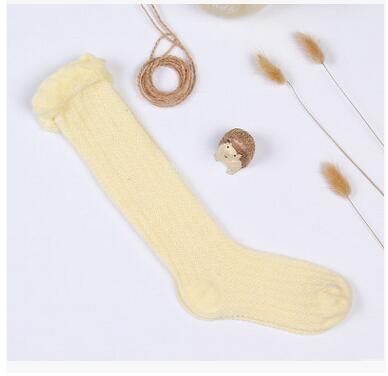 Baby meisjes kniehoge sokken voor kinderen prinsessensokken schattige effen meisjes lange buissokken kindersokken dun mesh volledig zonder ribbels: Gele mesh knie / 12 to 24 maanden