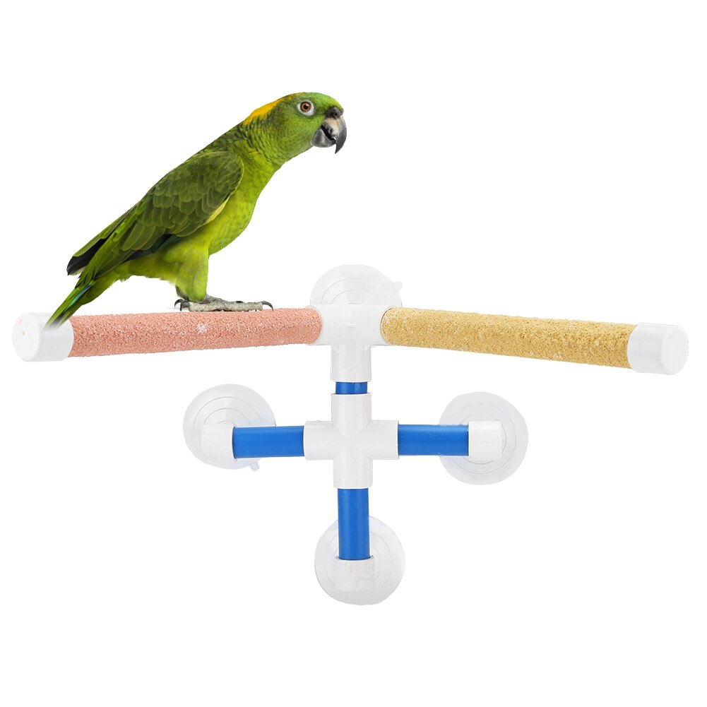 Værktøj tilbehør fuglforsyninger papegøjer brusebad stående badning fire sugekopper frostbelagt fugl aborre legetøj kæledyr