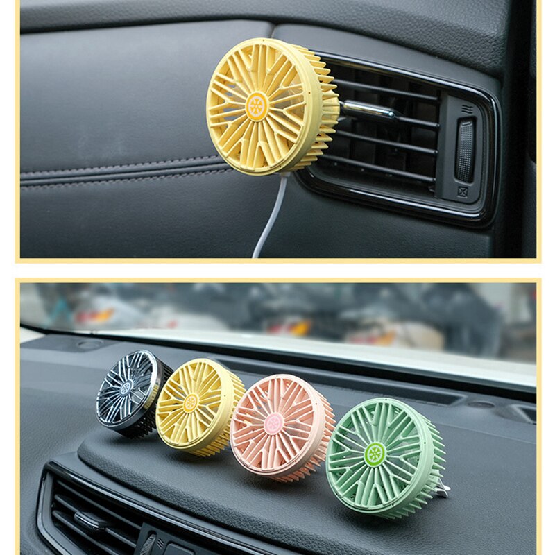 Car Multi-Function Ambient Light Fan Air Conditioning Wind Regulation Car USB Air Outlet Center Console Decoration