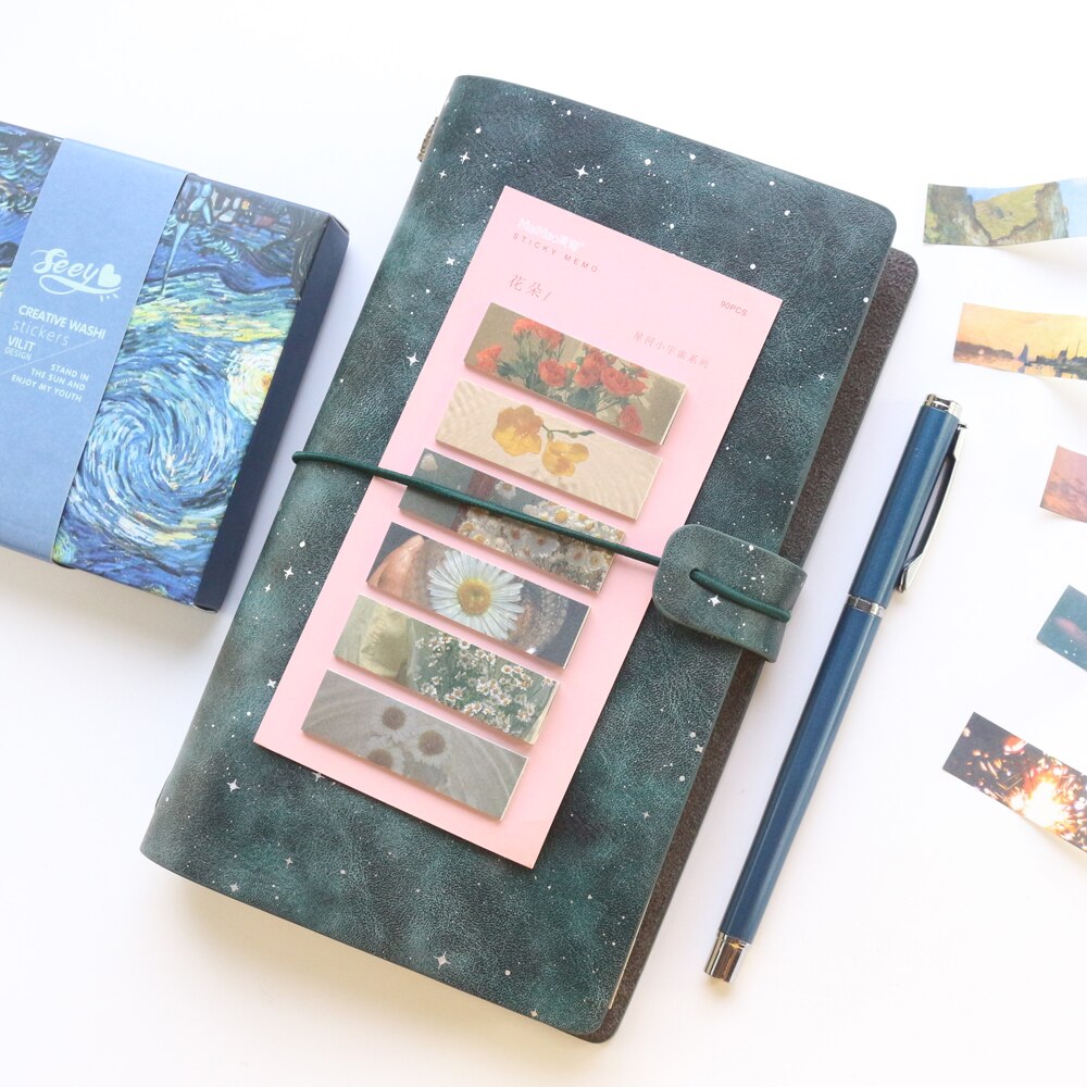 Domikee landscape school student sticky notes pad ins self-adhesive index label mug memo pad stationery