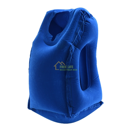 Inflatable Cushion Travel Pillow The Most Diverse & Innovative Pillow for Traveling Airplane Pillows Neck Chin Head Support: Blue