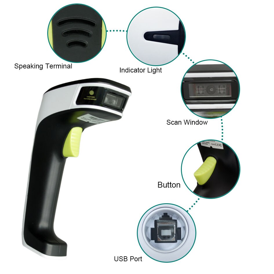 Teklead 2500Dpi Ccd 1D Barcode Scanenr Draadloze 2.4G Bluetooth Bedrade Usb Handheld Bar Code Reader