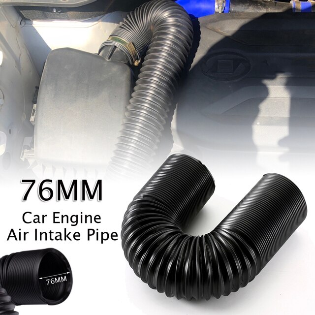 1M 63/76mm Car Engine Flexible Air Intake Air hose Pipe Inlet Hose Tube Car Air Filter Intake Cold Air Ducting Feed Hose Pipe: Inner Diameter 76mm