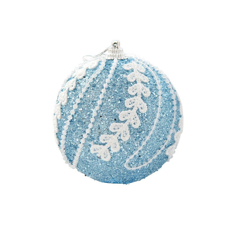 8cm lyxiga julkulor kristall glitter paljetter skum xmas tree hängande hänge xmas ball år fest dekorer: 14