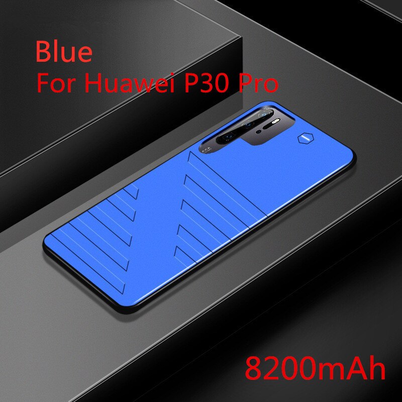 Leioua 6800 mAh Batterie fallen Energie Bank Für Huawei P30 30 Profi Separaten Ultra dünne Telefon Abdeckung Batterie Ladegerät fallen: Pro P30 Profi Blau